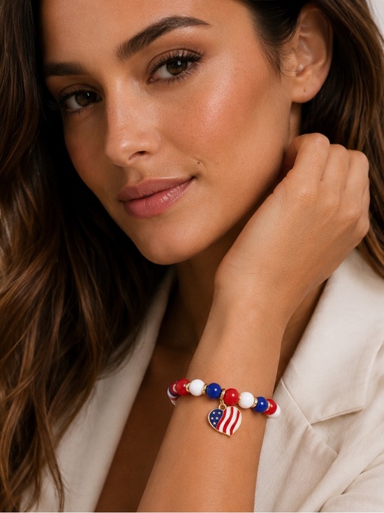 Jewelry - Patriotic Heart Charm Bracelets • Pick One